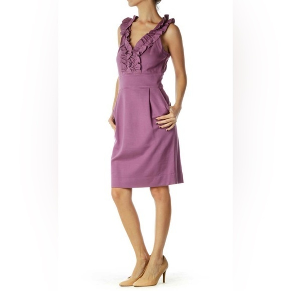 Banana Republic sleeveless ruffle neck dress size 6P